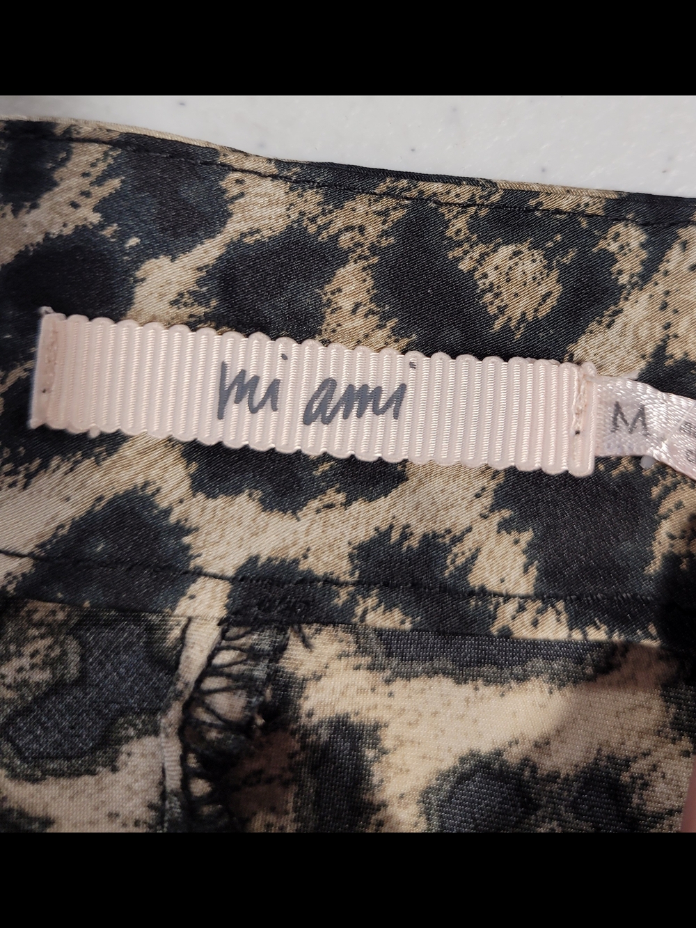 Francesca's Collections Leopard Print Spaghetti Strap Cami - Black & Cream - Picture 2 of 3